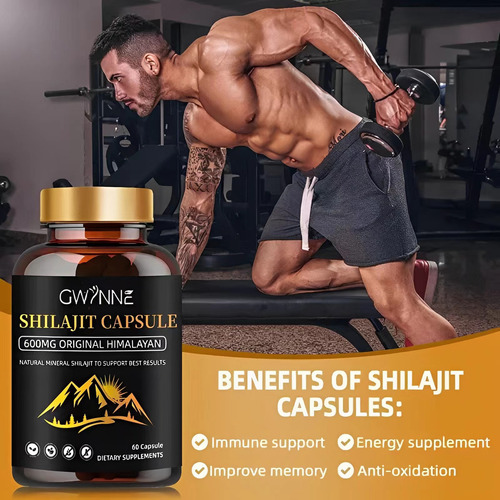 Gwynne Shilajit Gummies Puro Del Himalaya 85 Micronutrientes 60 Gummies + Charaji Cápsulas 60unidades 2pcs