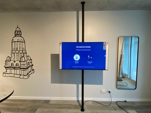Columna Giratoria Para Tv 360° Negro Hasta 2.8 M