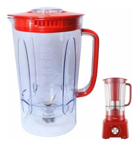 Copo Original Liquidificador Philco Ph900 Vermelho Com Tampa