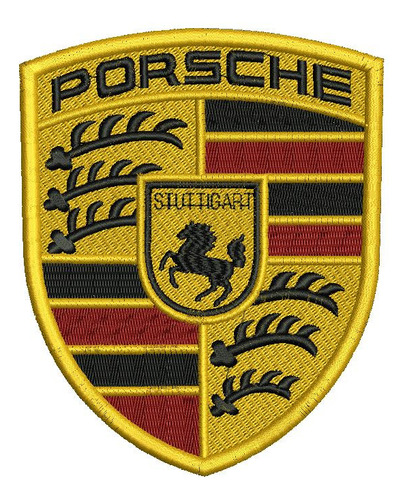  Patch Bordado - Logo Porsche 7,8x6,3cm