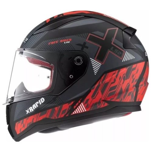 Casco Ls2 Rapid Xtreet Mate Negro Rojo T Xxl Centro Motos