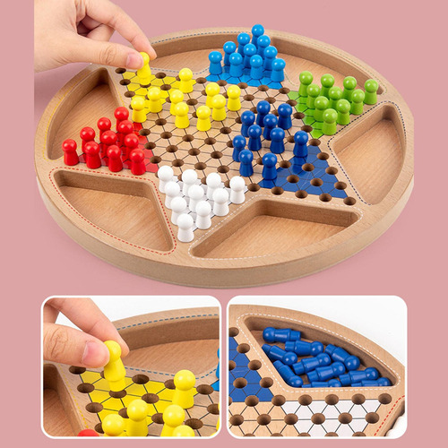 2 En 1 Halma Juego De Mesa Educativo De Damas Chinas Estilo1