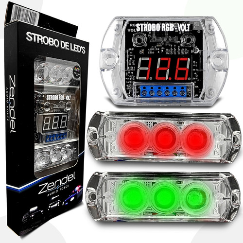 Strobo Com Voltimetro Para Som Automotivo Colorido Rgb 2 Far