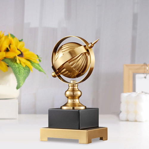 Adorno De Globo, Escultura De Estatuilla De Globo, Estatua