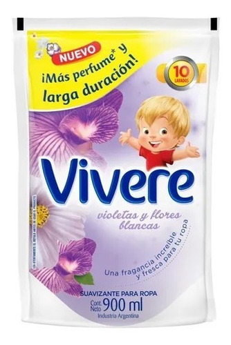 Suavizante Vivere Regular Violetas Y Flores Blancas X 900 Ml