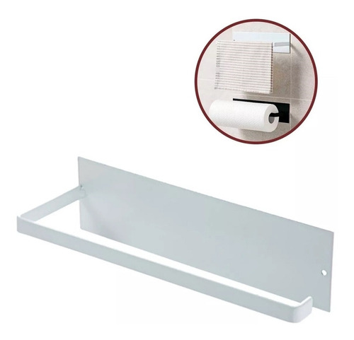 Soporte Porta Rollo Cocina Gancho Adhesivo De Pared Alacena