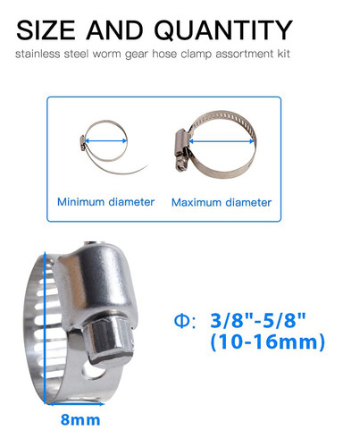 20 Abrazaderas De Acero Inoxidable De 1/2 Pulgada Para Engra