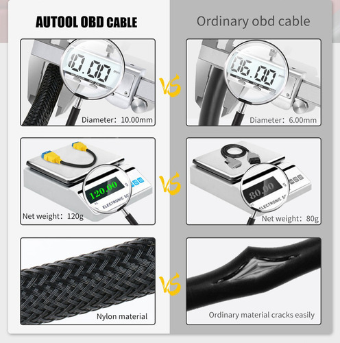 Cable De Extensión Autool Obd2 De 16 Pines, Conectores De Es