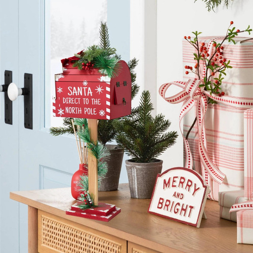 Decoración Navideña Buzón De Papá Noel Buzón De Cartas
