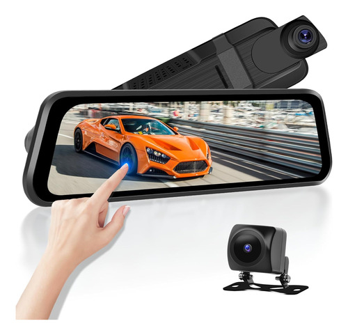 Espejo Dash Cam 9.66 Pulgadas Hd Ips Pantalla Táctil Espejo 