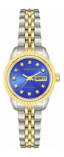 Armitron Reloj De Pulsera Con Cristales Para Mujer, Azul,