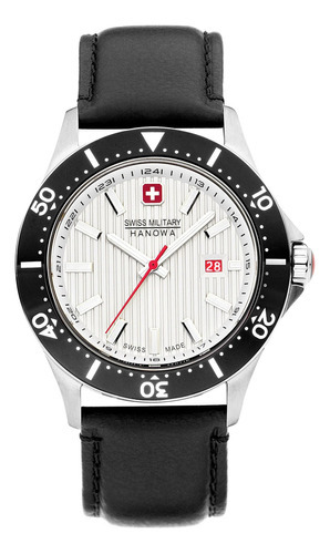 Reloj Swiss Military Smwgb2100605 Para Hombre Cristal Zafiro Color de la malla Negro Color del bisel Negro Color del fondo Plateado