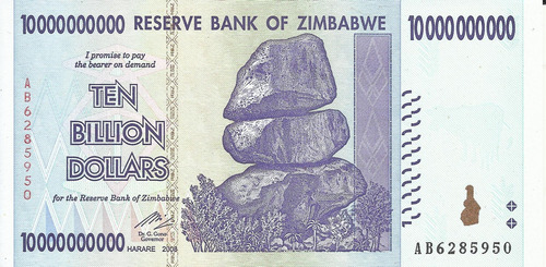 Zimbabwe 10000000000 Dolares 2008