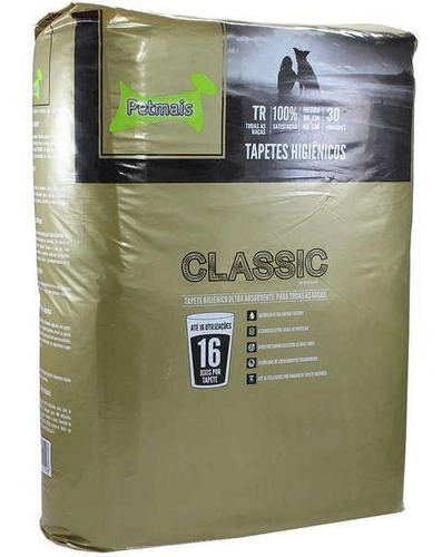 Tapete Higiênico Classic 90x60cm 30 Unidades Petmais