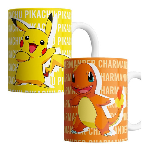 Taza Cerámica Pack X 2 - Pokemon - Pikachu Charmander 