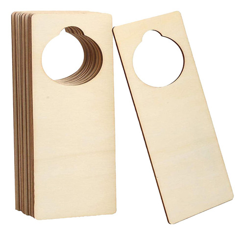 10 Piezas Perchas De Perilla De Puerta De Madera Rectángulo