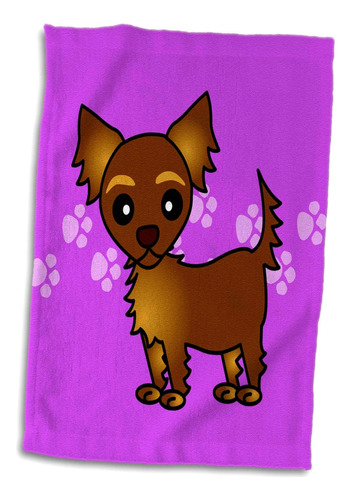 3d Rose Cute Chocolate Brown Hair Longhair Chihuahua Purple 