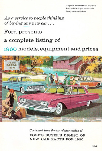 Carteles Cuadros Decorativos Ford 1960 Publicidad