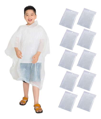 Ponchos De Lluvia Desechables Portátiles Para Niños, Paquete