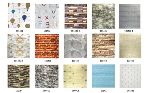 Pack 5 Láminas Papel Mural 3d Pared Decorativo Marrón Mc34 Marrón