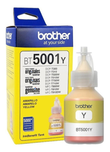 Imagen 1 de 3 de Botella De Tinta Brother Bt5001y Amarillo 5,000 Paginas