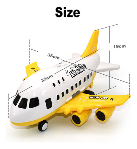 6 Vehículos Planos, Un Avión Grande De Juguete