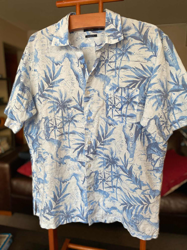Camisa Náutica Hawaiana Guayabera Lino L Hombre No Ralph
