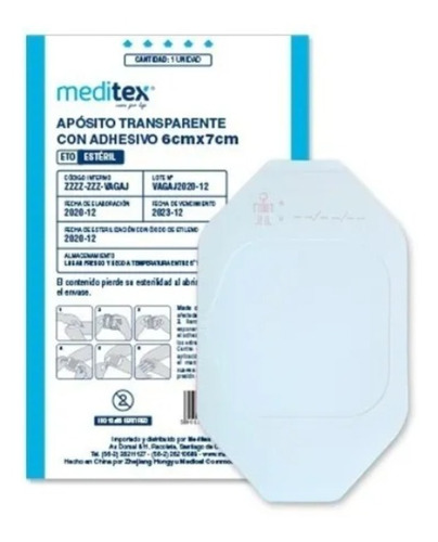 Pack De 10 Apósito Transparente 10cm X 12cm - Marca Meditex