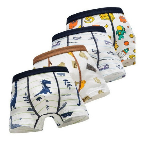 4 Calzoncillos Bóxer De Algodón Para Niños De 10 A 12 Años