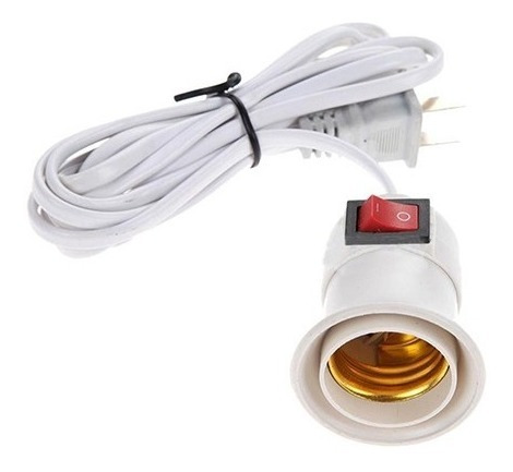 10x Soquete E27 Con Interruptor Cable 3 Mts Enchufe C / Ofc