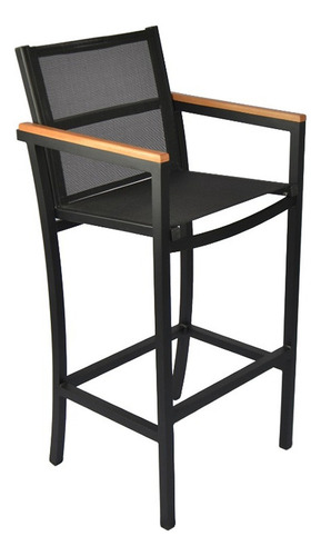 Banqueta Perpétua Alta De Aluminio E Tela Sling Para Balcão Acabamento Da Estrutura Opcional Cor Opcional