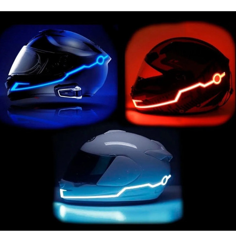 Cinta Tira Luz Led Casco Para Motos Bicis Nieve Visibilidad 