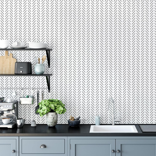 Papel Pintado Erfoni Para Pelar Y Pegar En Blanco Y Negro, M