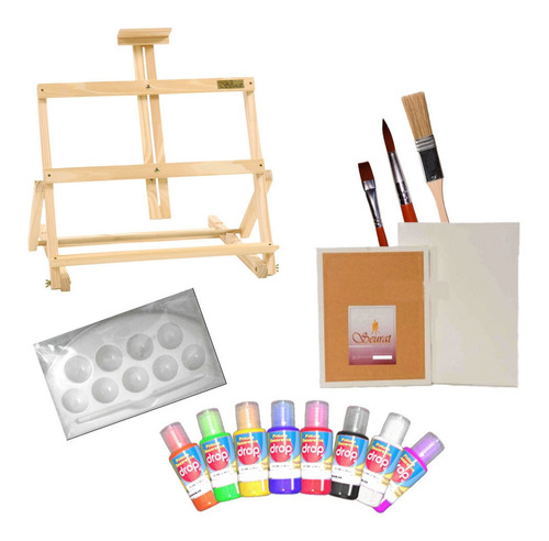 Kit Artístico Para Niños - Pinturas Con Atril De Mesa