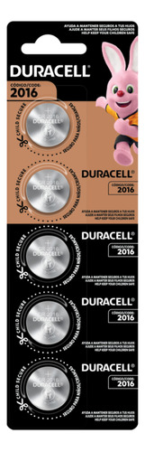 5 Pilas Cr 2016 Duracell Boton Litio X5 Unidades 