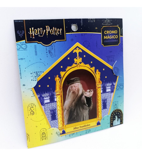 Bufanda Harry Potter + Cromo Combo Oficial Dumbledore Rayada Gryffindor