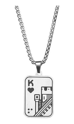 Collar Carta De Póquer Poker Diseño Retro Punk Acero Unisex