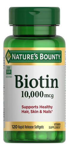 Suplemento Nature's Bounty Biotina 10.000 Mcg Cápsulas De 12