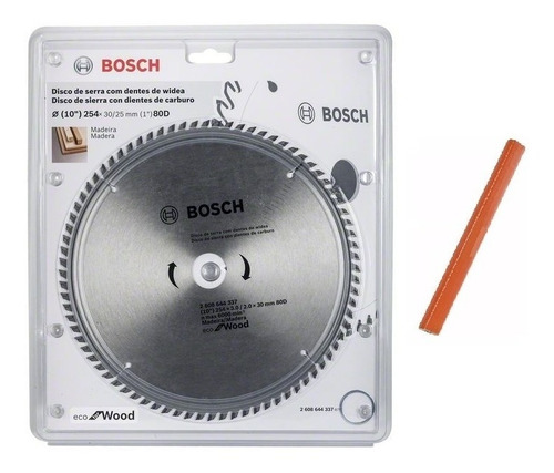 Hoja Sierra Circul Madera 254mm 80d Bosch Ingletadora + Rega