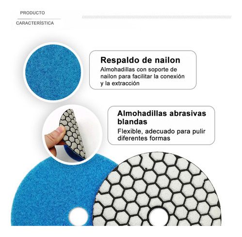 Almohadillas Para Pulir Diamantes Seco 8pzs 100mm Granito