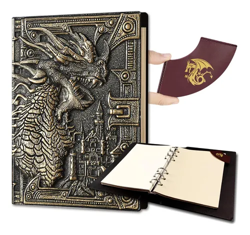 Notebook Ancient Deer Dnd Refillable Binder Leather 3d Vinta