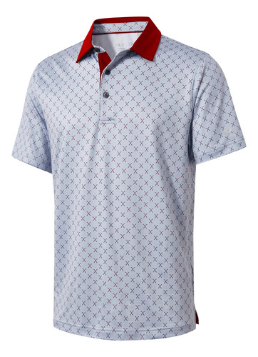 Camisa Golf Para Hombre Estampado Elegante Absorbe Humedad
