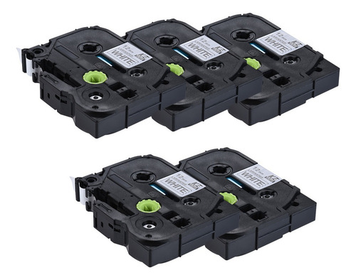 Cinta Adhesiva Brother Tape Laminada Negra, 5 Unidades, 12 M
