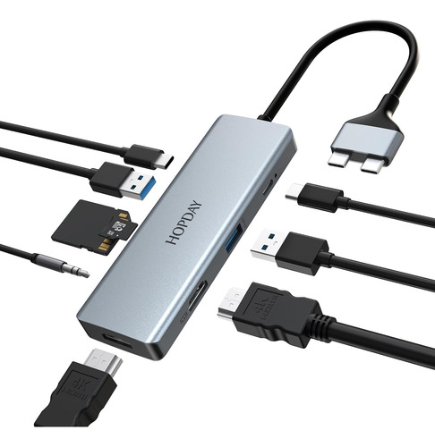 Estación De Acoplamiento Usb C Para Macbook 9 En 2 Hub Usb C