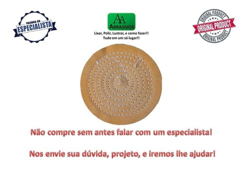 Disco De Polimento Algodão Resinado 15cm P/ Esmeril Politriz