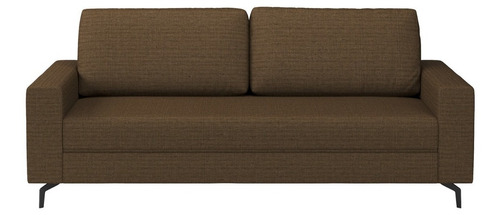 Sofá Loft 174 Cm Linhão Marrom Com Preto 3 Lugares