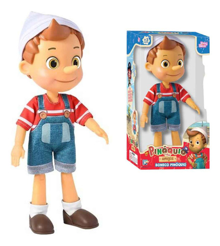 Pinocchio Pinóquio Boneco Articulado Vinil 30cm Baby Brink