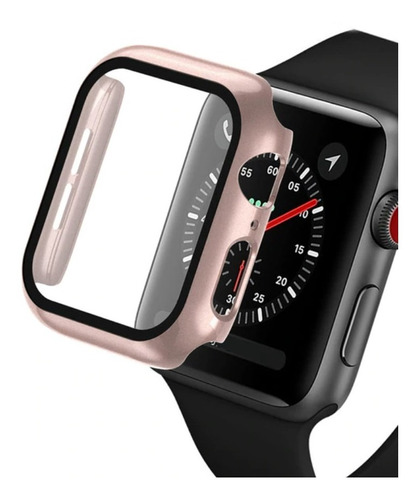 Carcasa Tpu Con Vidrio Templado Para Apple Watch Rosado Bri