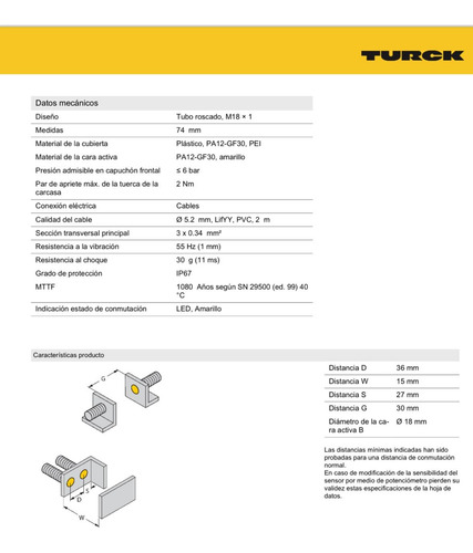 Sensor Capacitivo Turck Bc5-s18-apax 25030