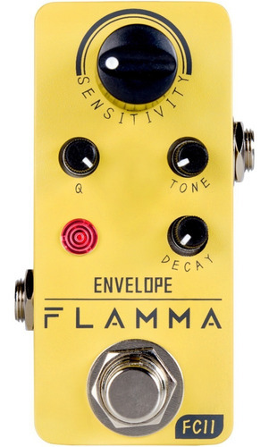 Pedal Mini Filtro Envelope Auto Wah Guitarra O Bajo Flamma Color Amarillo